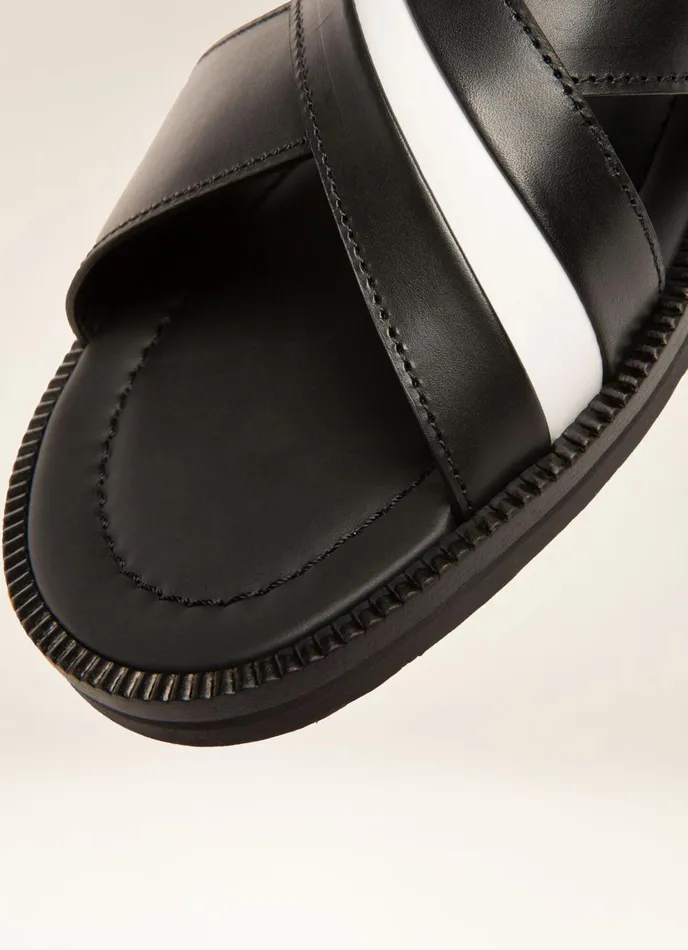 Men Bally Sandals And Slides Jaabir 8211 Leather Sandals In Black