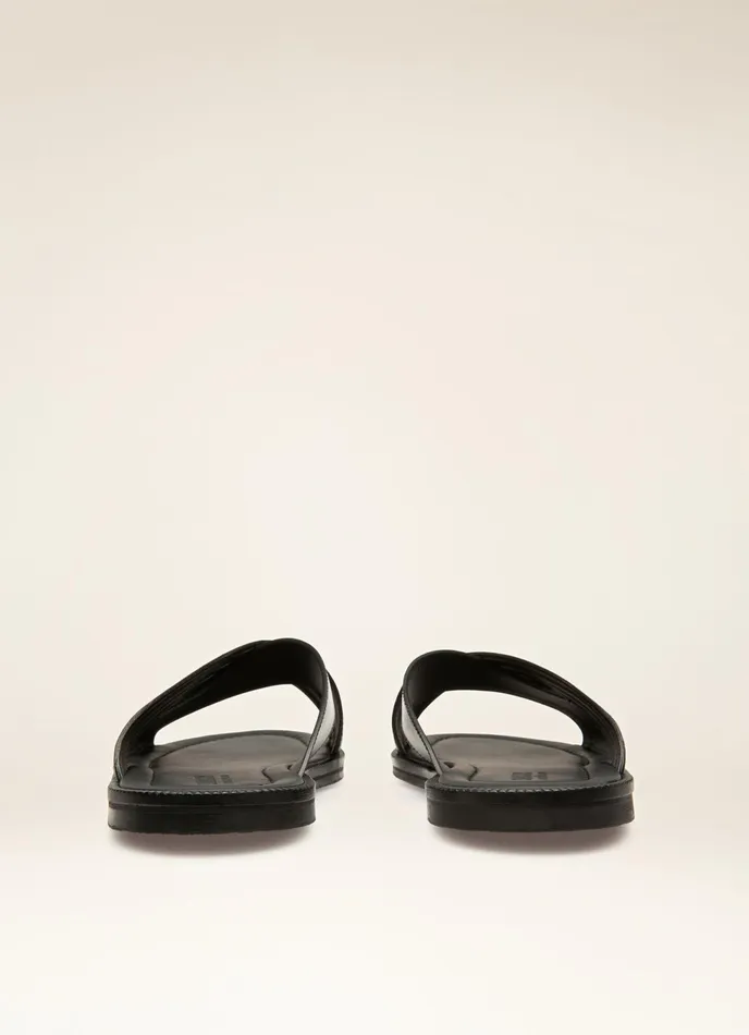 Men Bally Sandals And Slides Jaabir 8211 Leather Sandals In Black