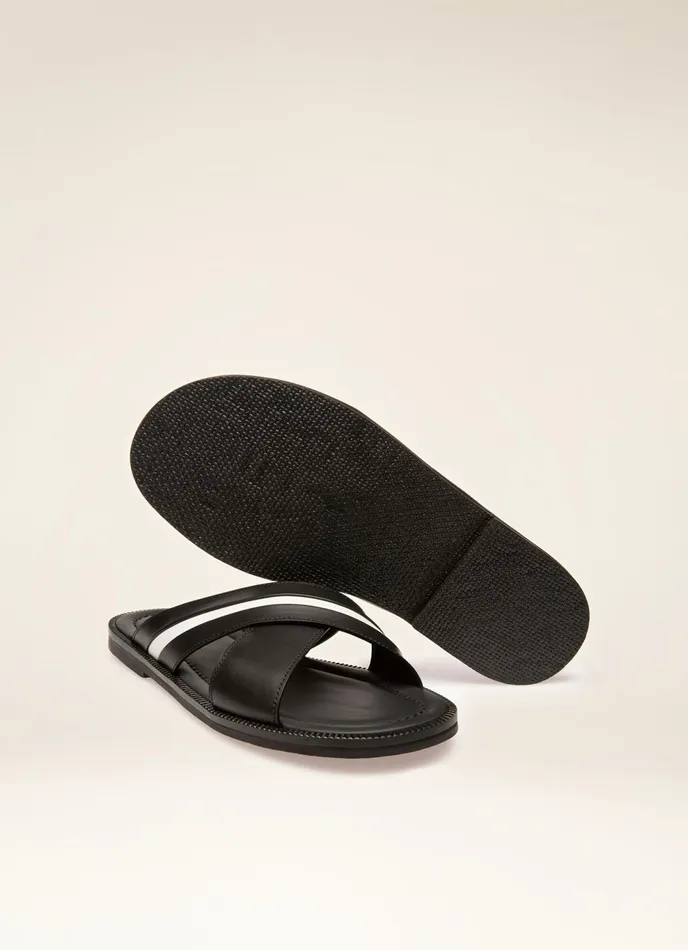 Men Bally Sandals And Slides Jaabir 8211 Leather Sandals In Black