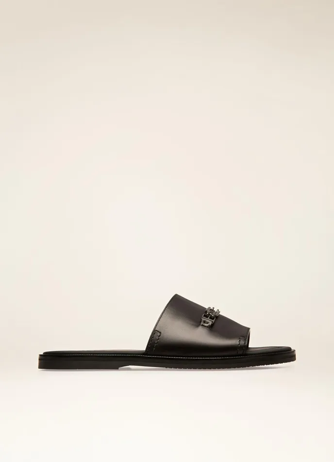 Men Bally Sandals And Slides Jacob 8211 Leather Sandals In Black