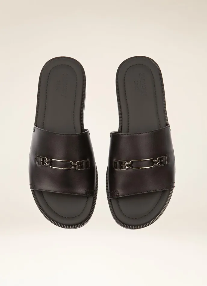 Men Bally Sandals And Slides Jacob 8211 Leather Sandals In Black