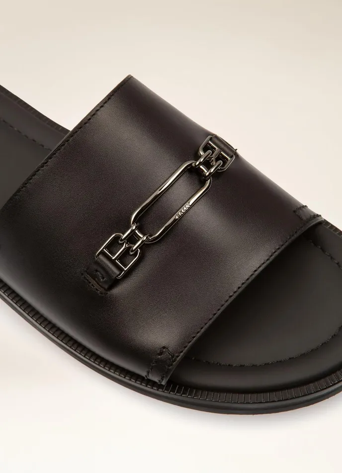 Men Bally Sandals And Slides Jacob 8211 Leather Sandals In Black