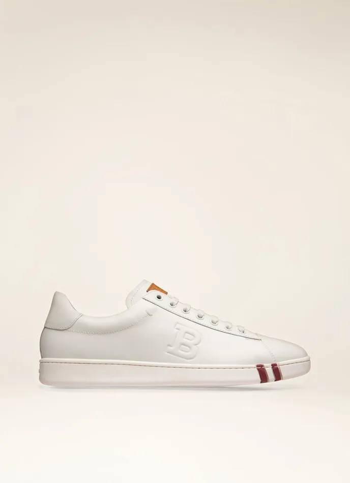 Men Bally Sneakers Asher 8211 Leather Trainer In White