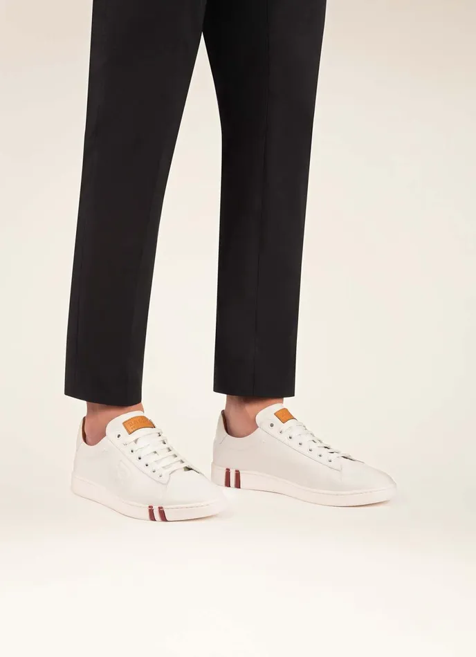 Men Bally Sneakers Asher 8211 Leather Trainer In White