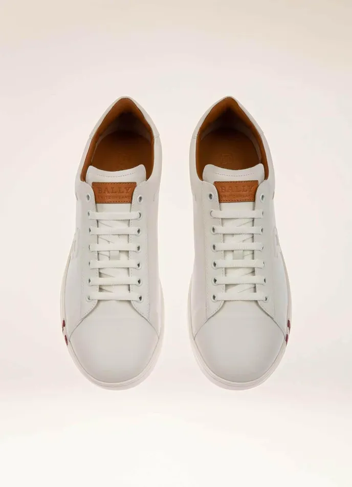 Men Bally Sneakers Asher 8211 Leather Trainer In White