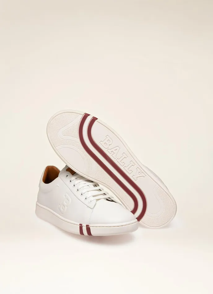 Men Bally Sneakers Asher 8211 Leather Trainer In White