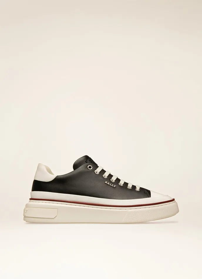 Men Bally Sneakers Maily 8211 Leather Sneakers In Black and White