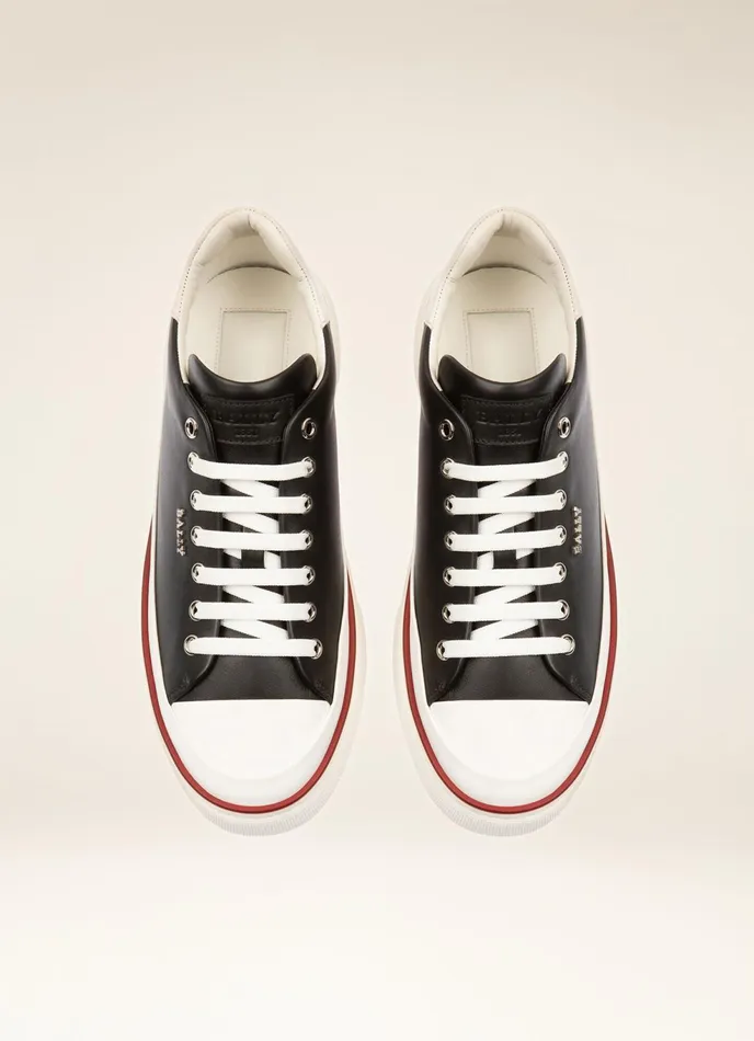 Men Bally Sneakers Maily 8211 Leather Sneakers In Black and White