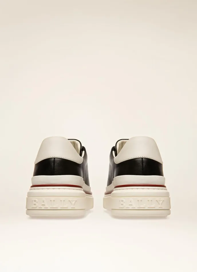 Men Bally Sneakers Maily 8211 Leather Sneakers In Black and White