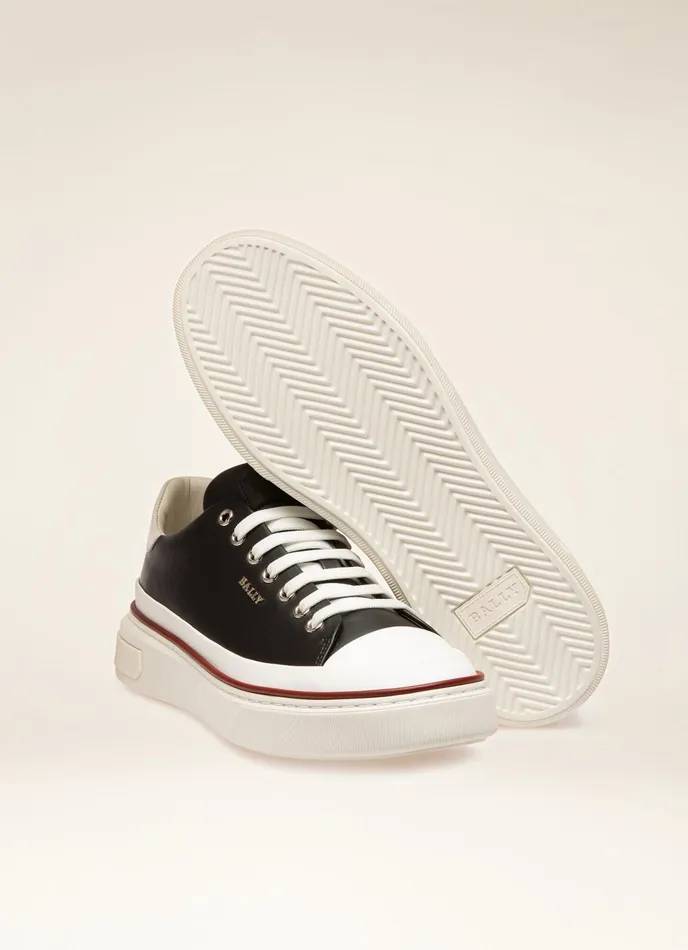 Men Bally Sneakers Maily 8211 Leather Sneakers In Black and White