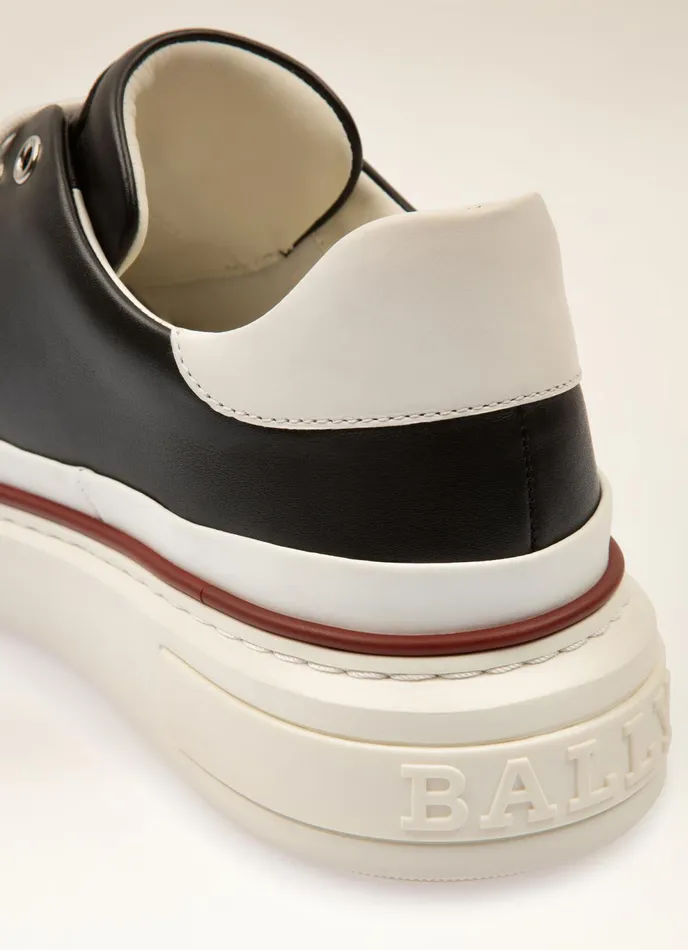 Men Bally Sneakers Maily 8211 Leather Sneakers In Black and White