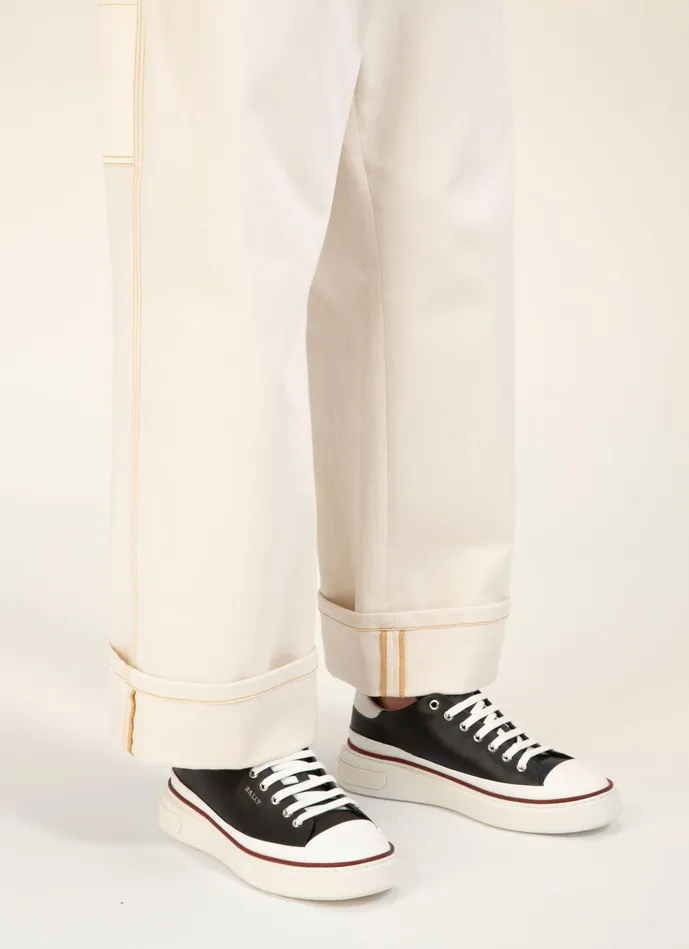 Men Bally Sneakers Maily 8211 Leather Sneakers In Black and White