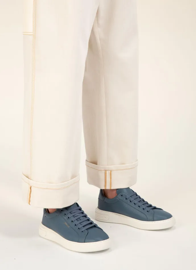 Men Bally Sneakers Miky 8211 Leather Sneakers In Blue