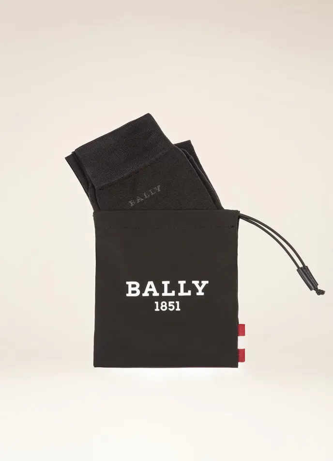 Men Bally Socks Logo Socks 8211 Cotton Socks In Grey
