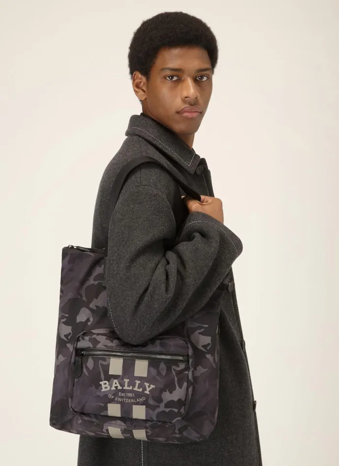 Men Bally Tote Bags Fallie 8211 Nylon Tote In Black