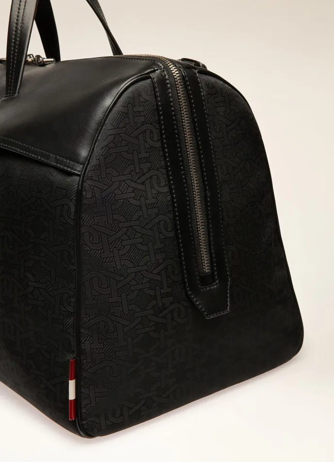 Men Bally Travel Bags Atticus 8211 Recycled Fabric and Leather Weekender Bag In Black