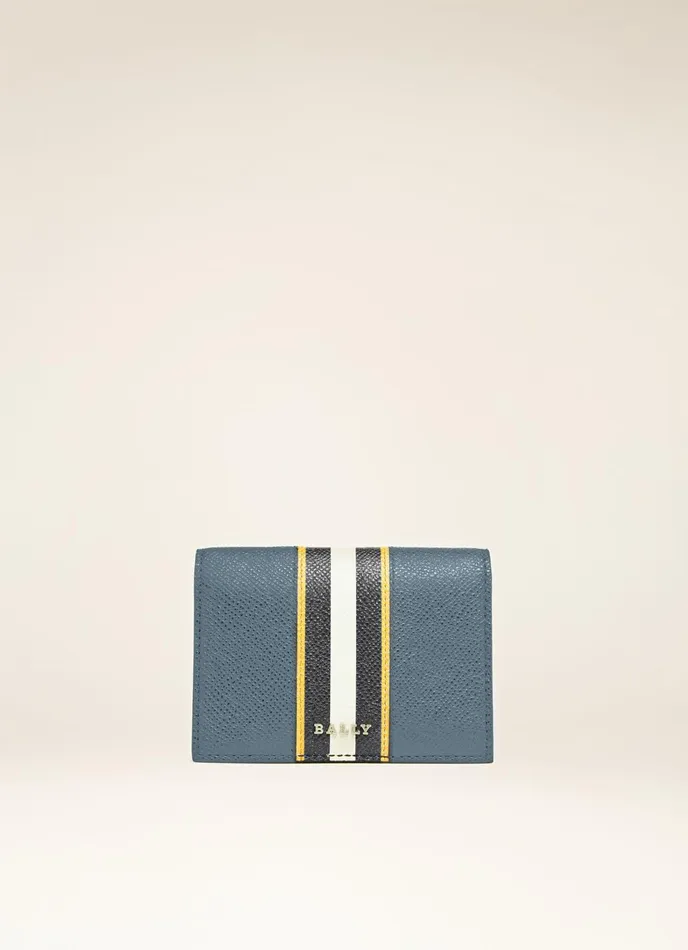 Men Bally Wallets Byrek 8211 Leather Card Holder In Blue