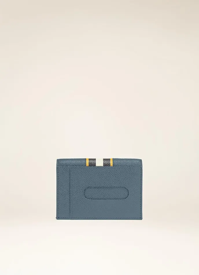 Men Bally Wallets Byrek 8211 Leather Card Holder In Blue