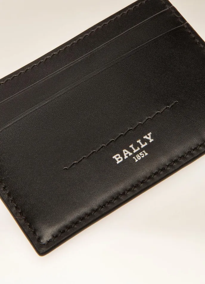 Men Bally Wallets Schar 8211 Leather Card Holder In Black