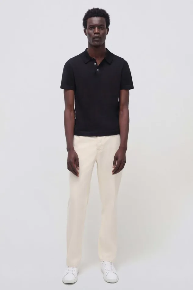 Men Barron Polo Black Jonathan Simkhai Knitwear