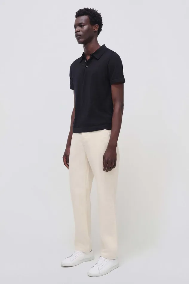 Men Barron Polo Black Jonathan Simkhai Knitwear