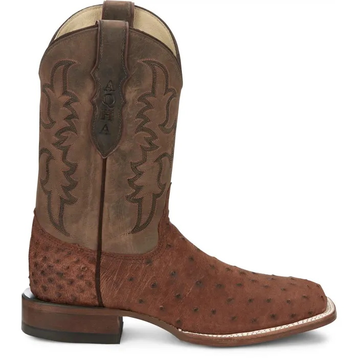MEN Belmont 11034 Full Quill Ostrich Wild Brandy Justin Boots Western