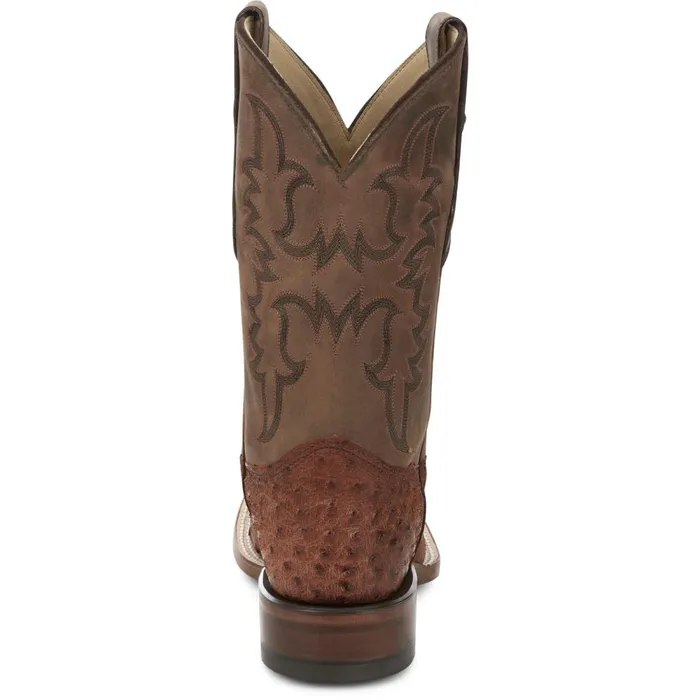 MEN Belmont 11034 Full Quill Ostrich Wild Brandy Justin Boots Western