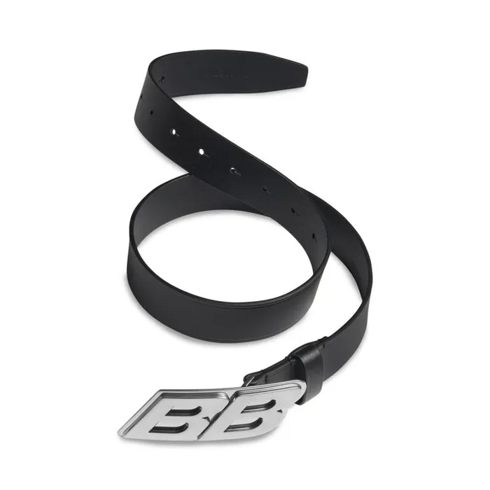 Men Belts Balenciaga Moto Logo Belt In Black