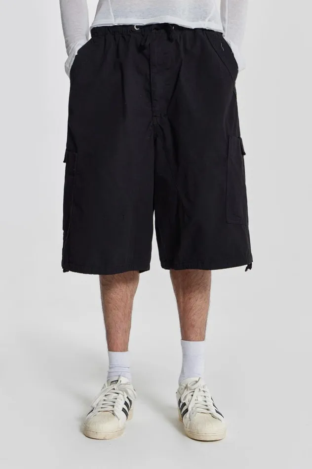 Men Black Oversized Cargo Shorts Jaded London Shorts and Jorts