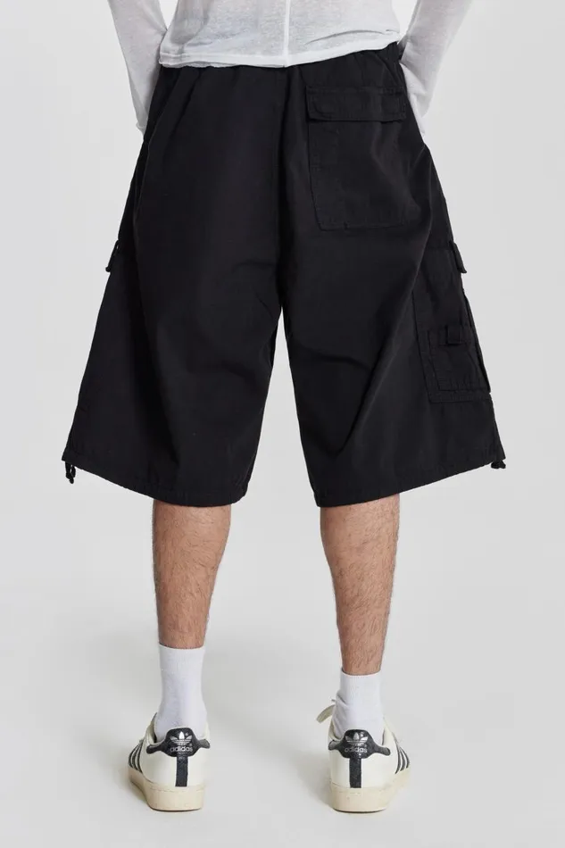 Men Black Oversized Cargo Shorts Jaded London Shorts and Jorts