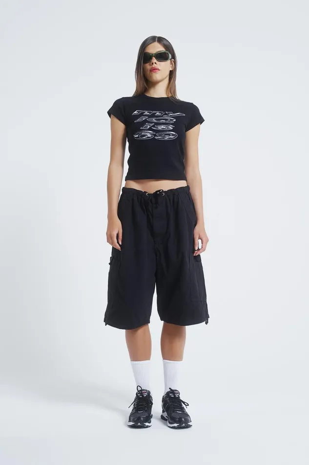 Men Black Oversized Cargo Shorts Jaded London Shorts and Jorts
