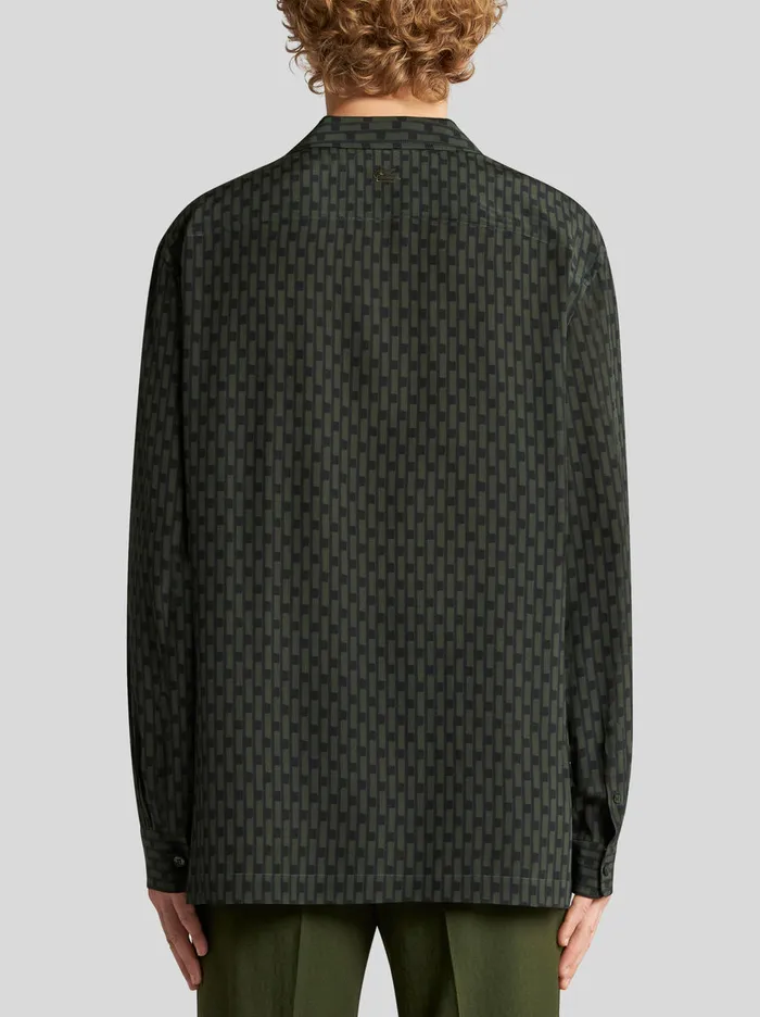 Men Bowling Shirt With Placed Print Etro Shirts