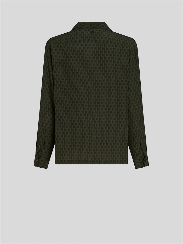 Men Bowling Shirt With Placed Print Etro Shirts