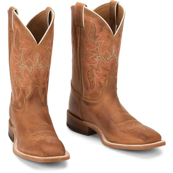 MEN Cap 11034 Western Distressed Cognac Justin Boots Western
