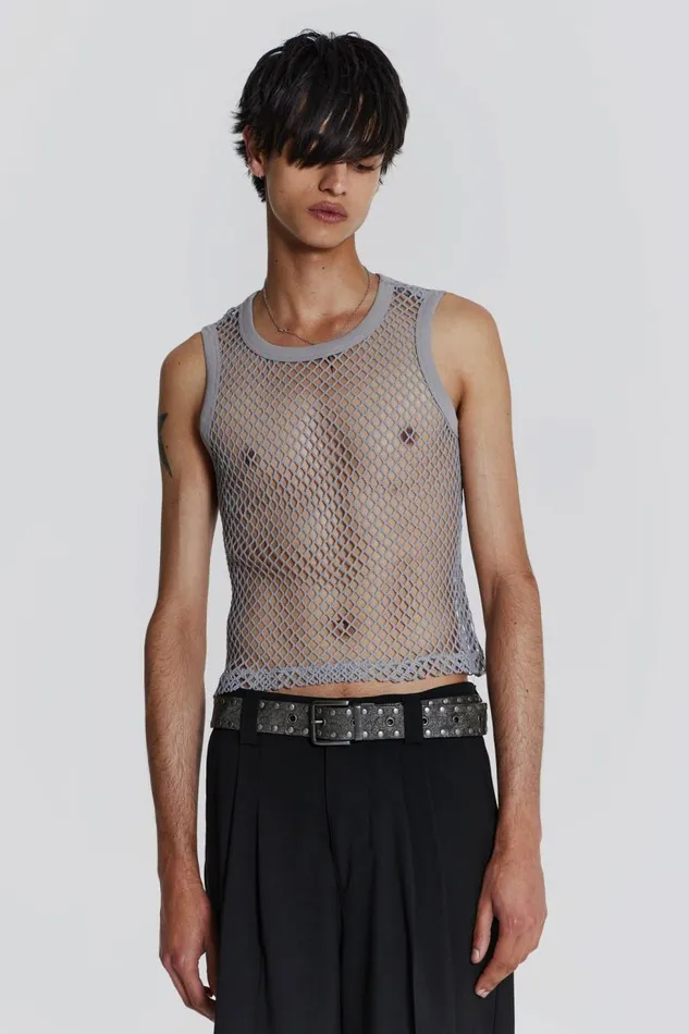 Men Chain Grey Vest Jaded London TShirts and Vests