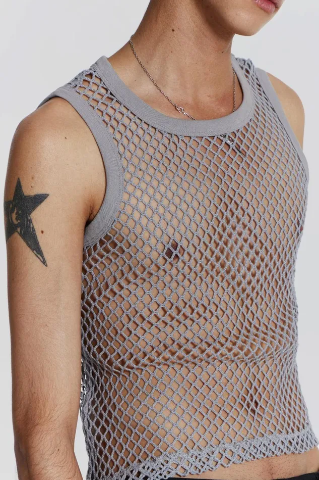 Men Chain Grey Vest Jaded London TShirts and Vests