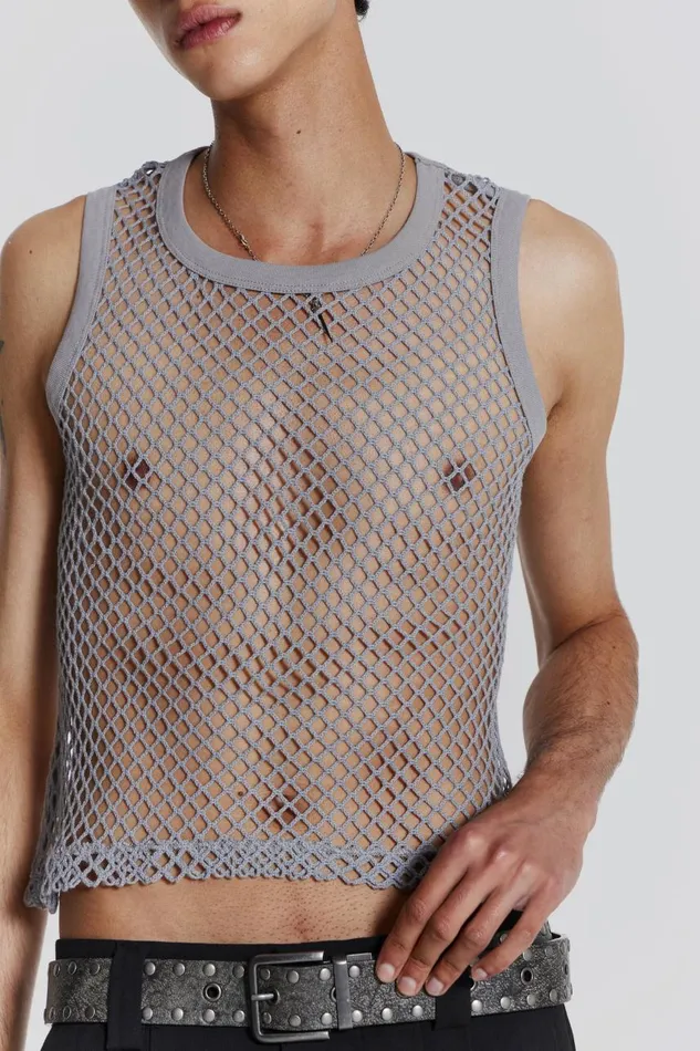 Men Chain Grey Vest Jaded London TShirts and Vests
