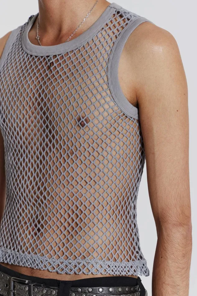 Men Chain Grey Vest Jaded London TShirts and Vests