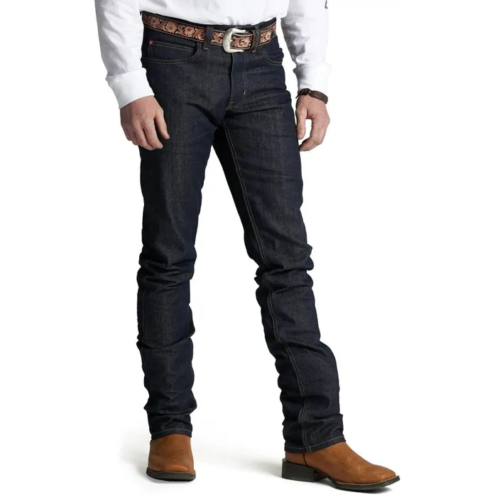 MEN Classic Straight Leg Unwashed Justin Boots Jeans