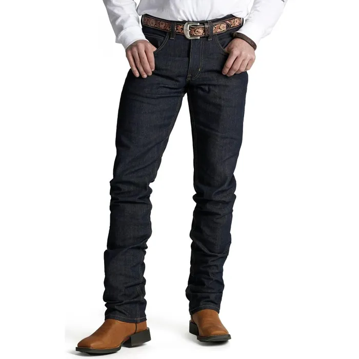 MEN Classic Straight Leg Unwashed Justin Boots Jeans