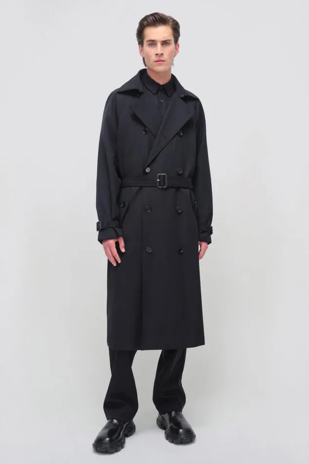 Men Clive Trench Black Jonathan Simkhai Jackets and Coats