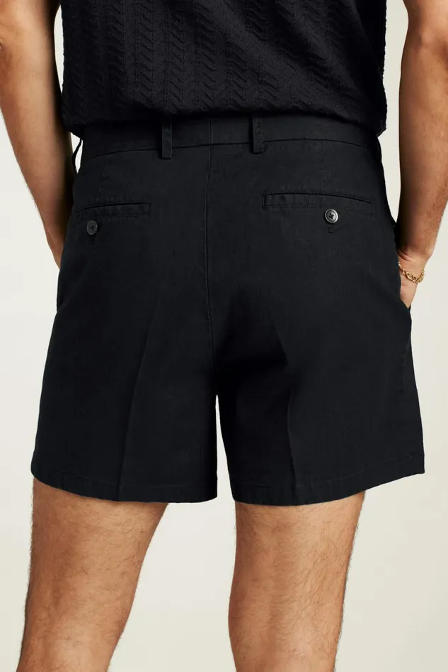 Men Coastal Linen Short Jet Black Bonobos Casual Shorts