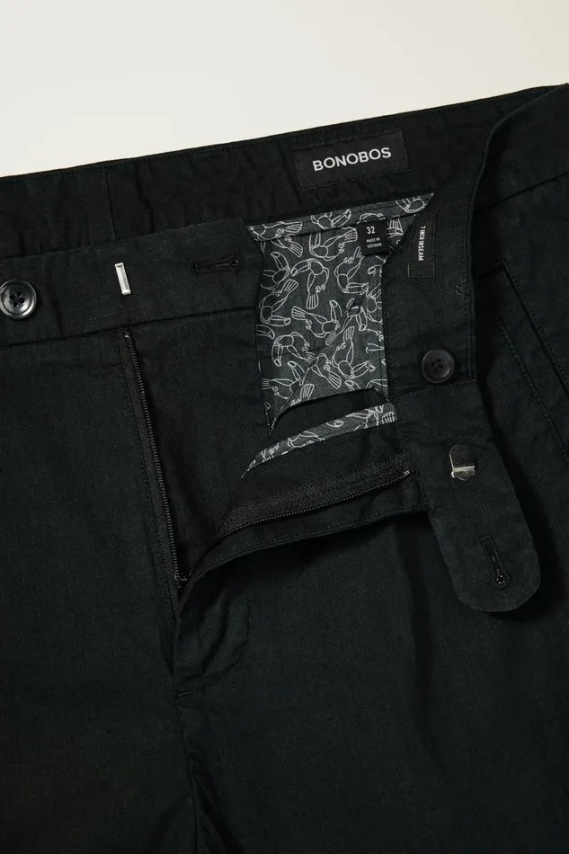 Men Coastal Linen Short Jet Black Bonobos Casual Shorts