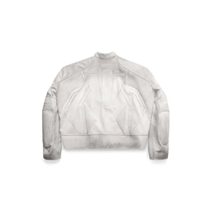 Men Coats and Jackets Balenciaga Oversized Biker Jacket In White