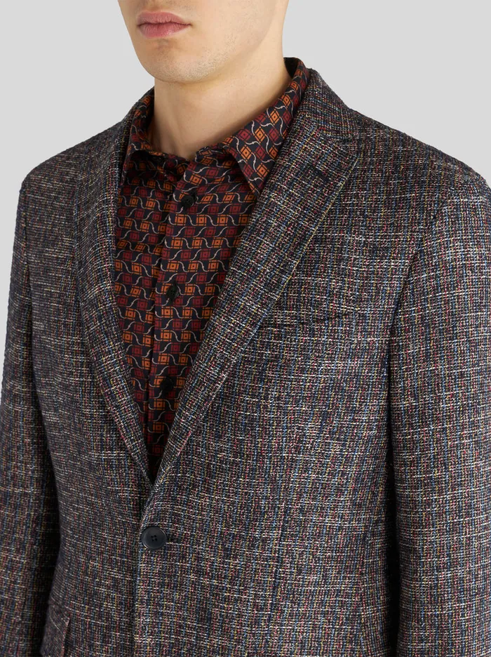 Men Cotton Jacket With MultiColoured Thread Etro Jackets