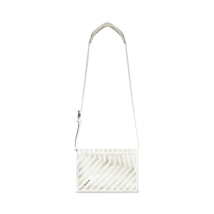 Men Crossbodies and Messengers Balenciaga Car Flap Bag With Strap Dirty Effect In White