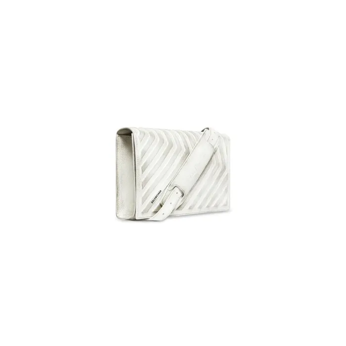 Men Crossbodies and Messengers Balenciaga Car Flap Bag With Strap Dirty Effect In White