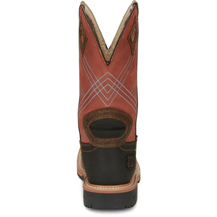 MEN Dalhart 12034 Waterproof Nano Comp Toe Pecan Justin Boots Work