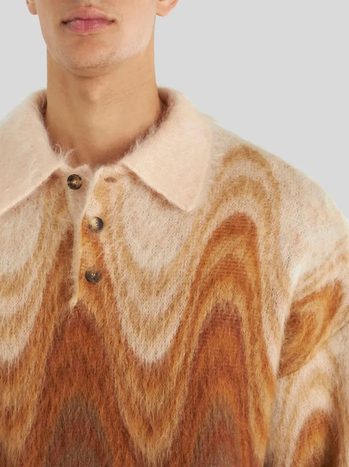 Men Degrad Jacquard Polo Jumper Etro Knitwear
