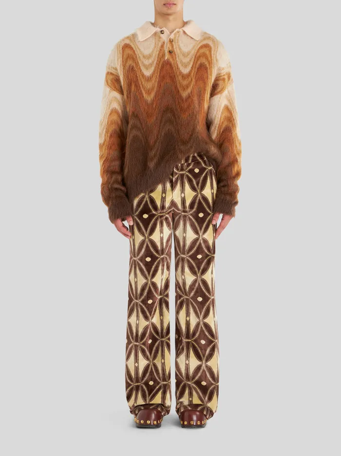 Men Degrad Jacquard Polo Jumper Etro Knitwear